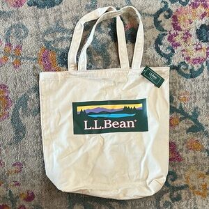 L.L. Bean Natural Canvas “Wicked Shoppah” Tote with Logo